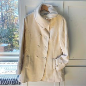 Luxury cream double breasted pea coat